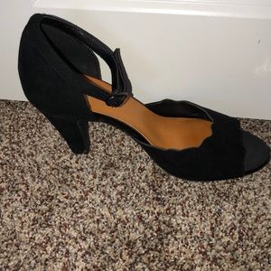 Black ankle strap heels